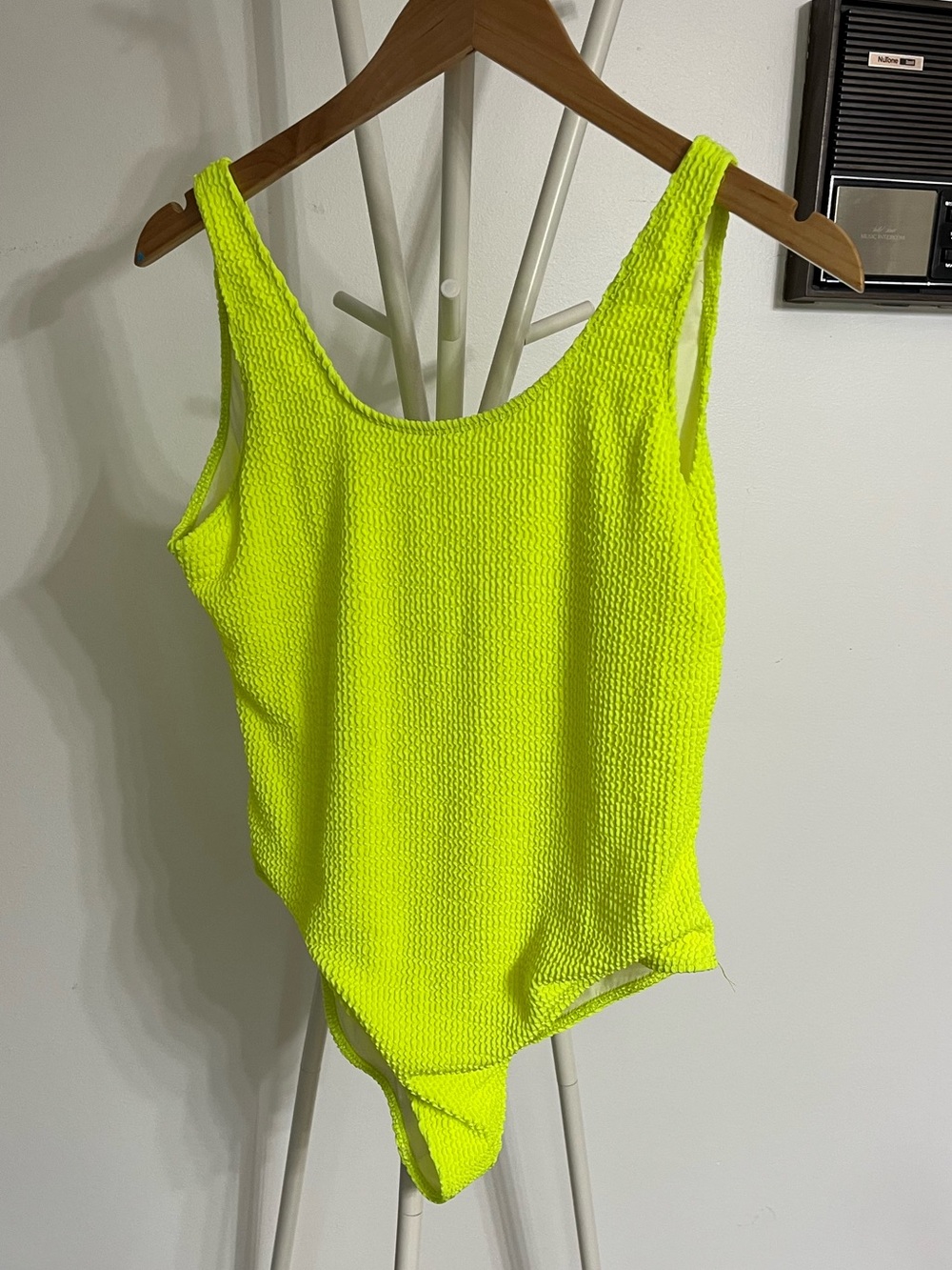 Shady Lady Neon Yellow Textured One-Piece Swimsuit